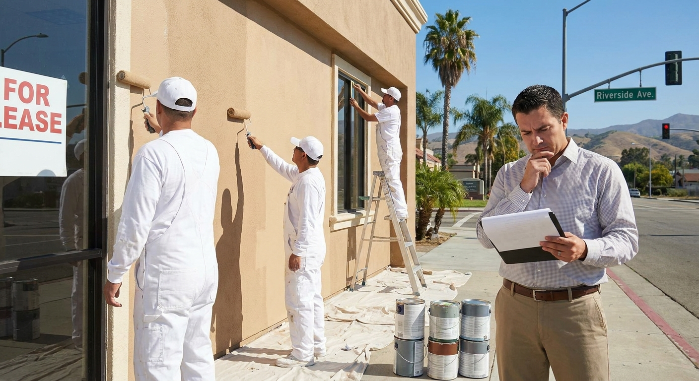 Riverside business repaint before lease renewal - professional commercial painting for lease negotiation